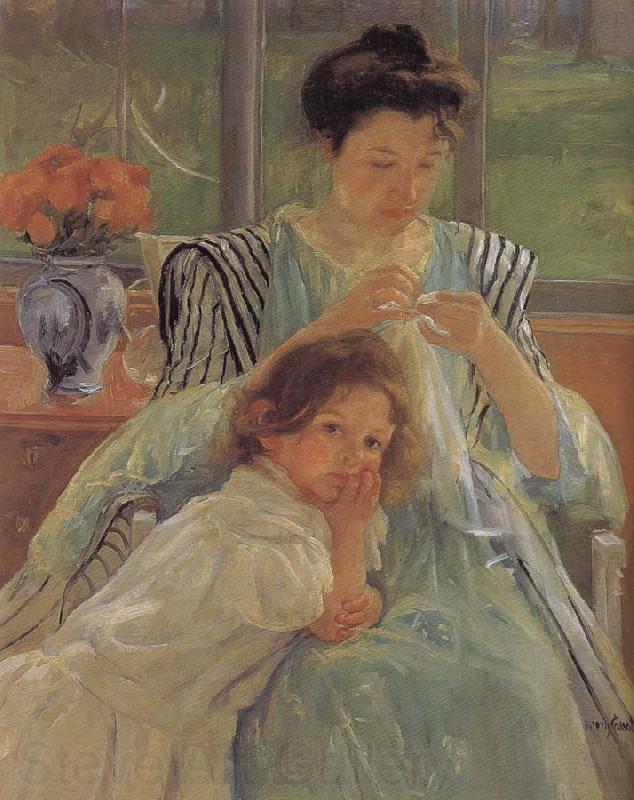 Mary Cassatt The young mother is sewing Germany oil painting art